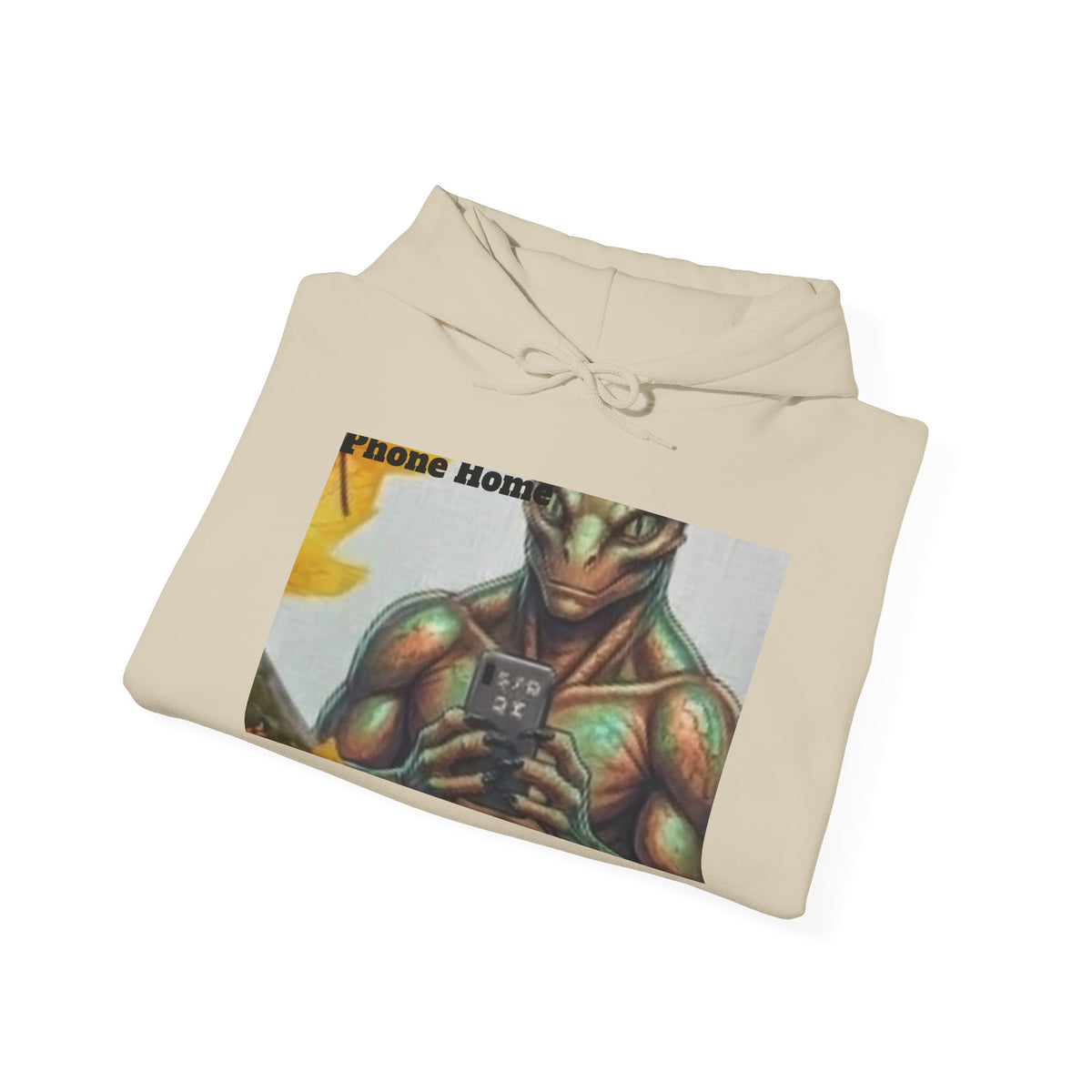 Alien Warrior Hoodie — "Phone Home?" Retro Sci‑Fi Graphic Hoodie