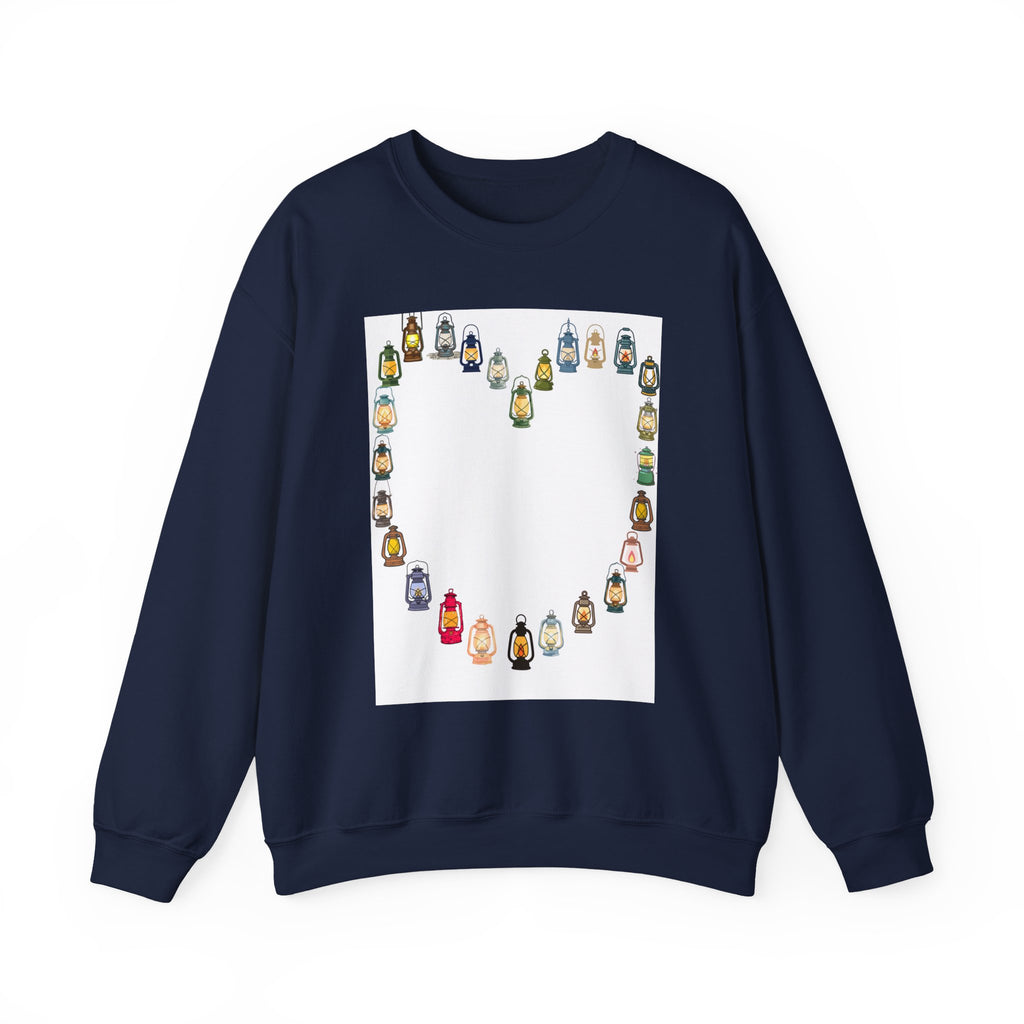 Penguin Heart Crewneck Sweatshirt — Cute Penguin Heart Graphic Pullover