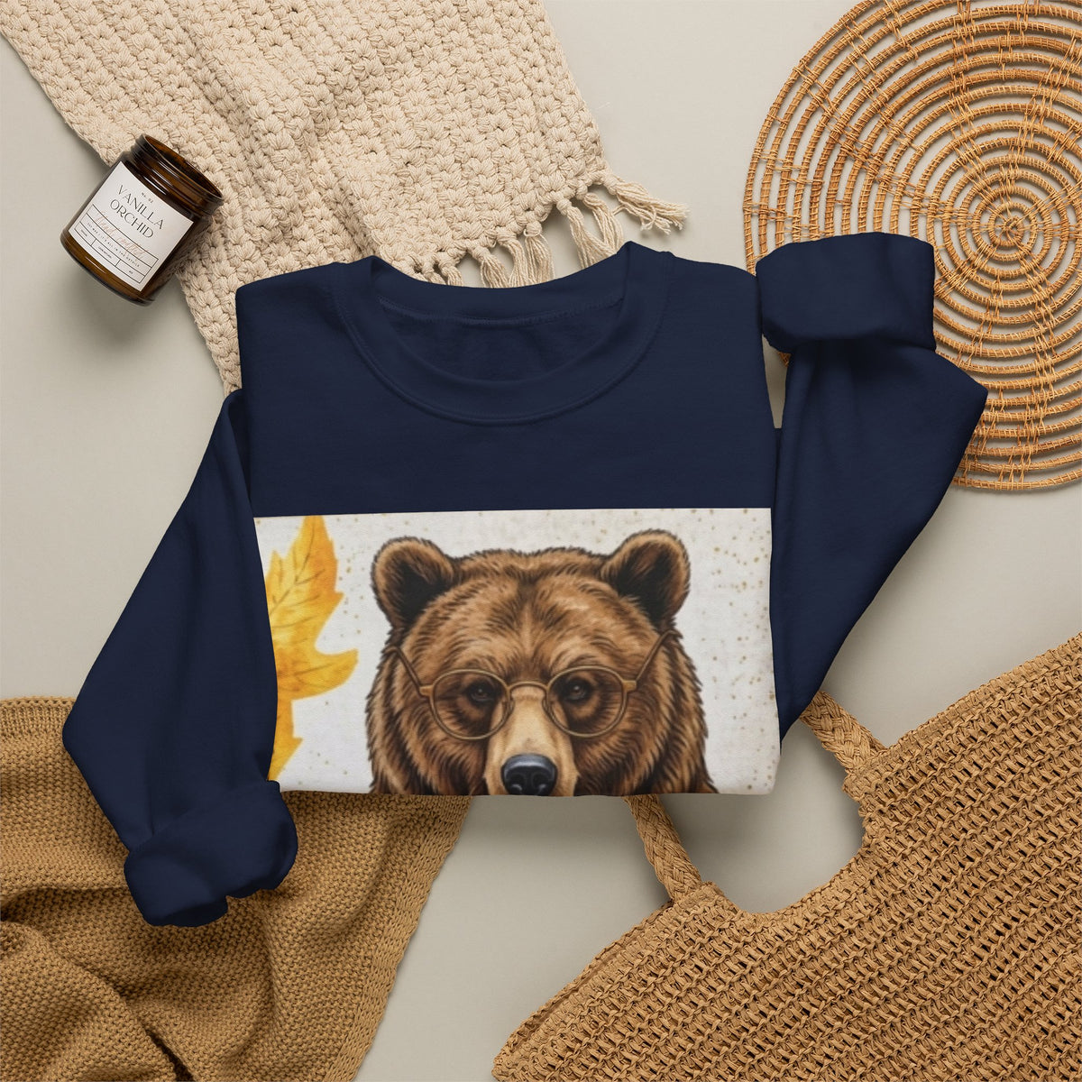 Bear Selfie Sweatshirt – Funny Bear Phone Graphic Crewneck