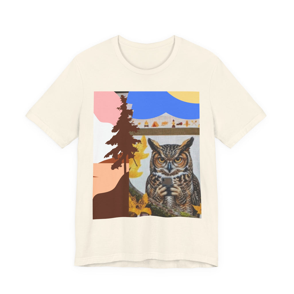 Retro Owl Forest Tee — Vintage Nature Graphic T-Shirt