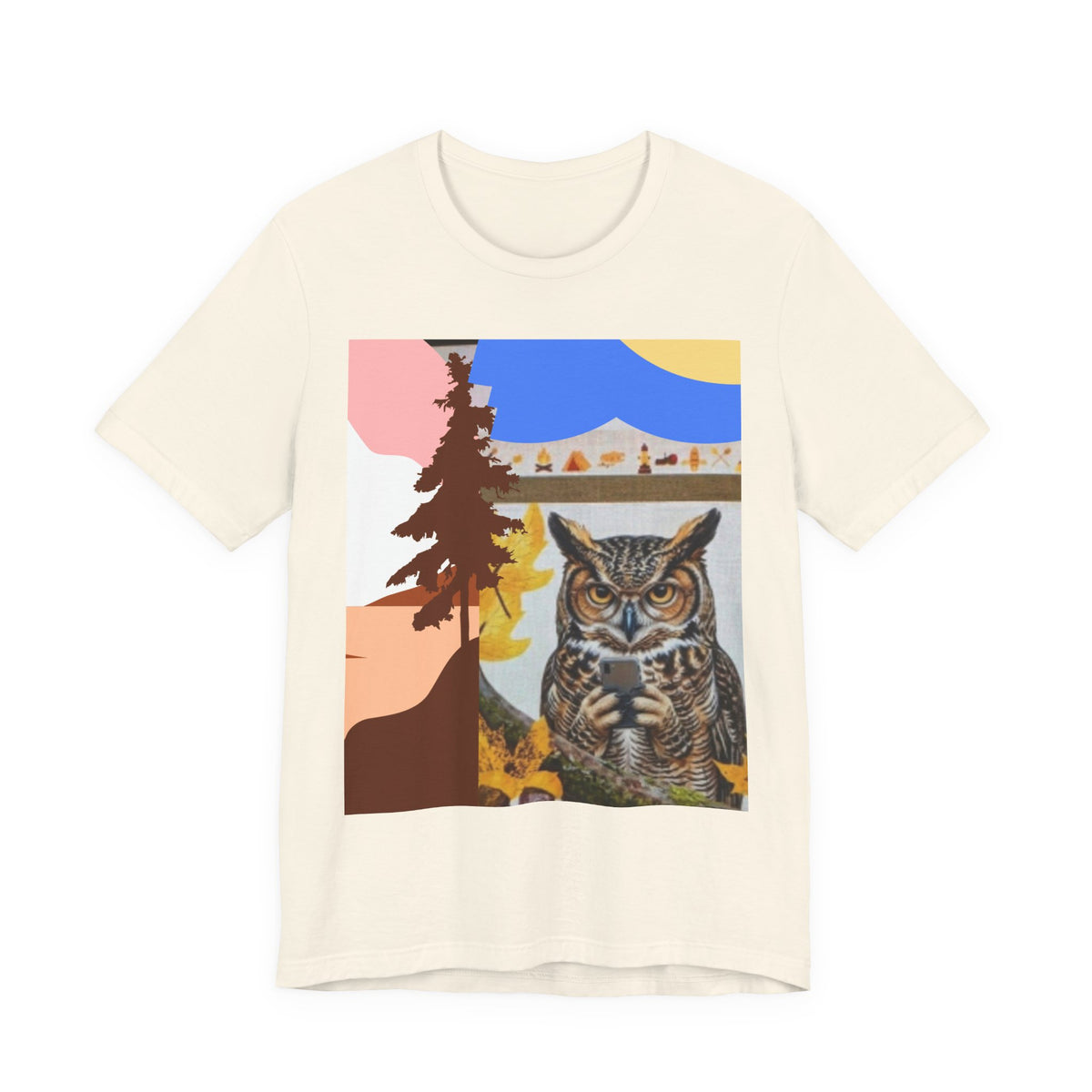 Retro Owl Forest Tee — Vintage Nature Graphic T-Shirt