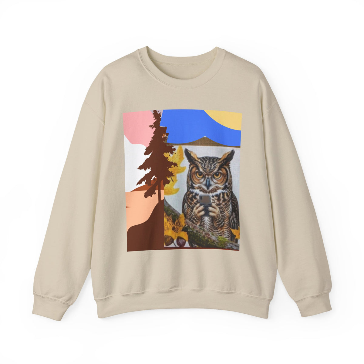 Retro Owl Crewneck Sweatshirt — Vintage Forest Graphic Pullover