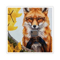 Fox With Phone Sticker — Cute Autumn Fox Kiss-Cut Vinyl Sticker