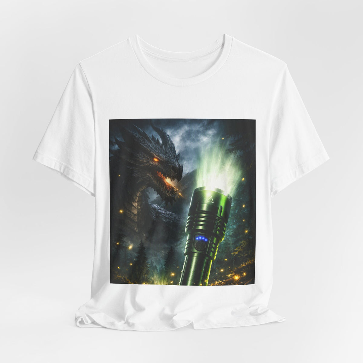 Dragon vs. Laser Tee — Sci‑Fi Fantasy Graphic T‑Shirt