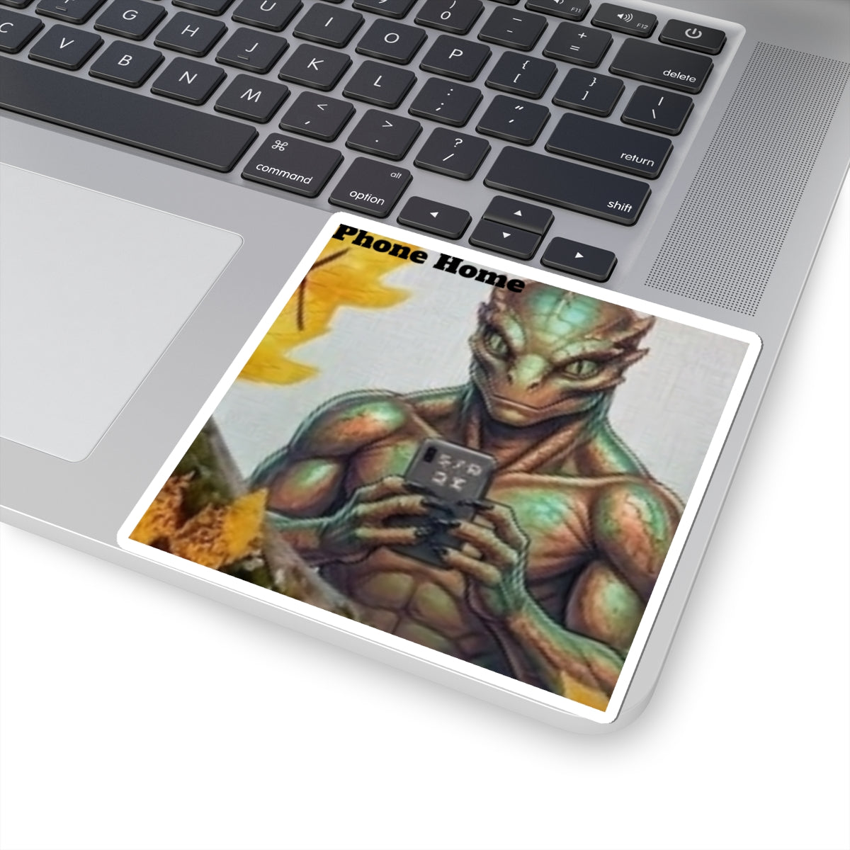 Alien Selfie Sticker — 'Phone Home' Kiss-Cut Decal