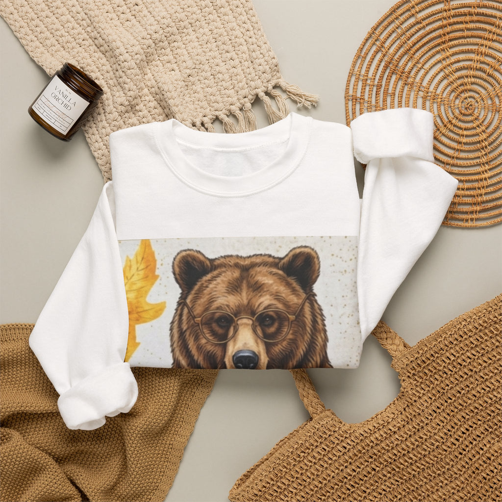 Bear Selfie Sweatshirt – Funny Bear Phone Graphic Crewneck