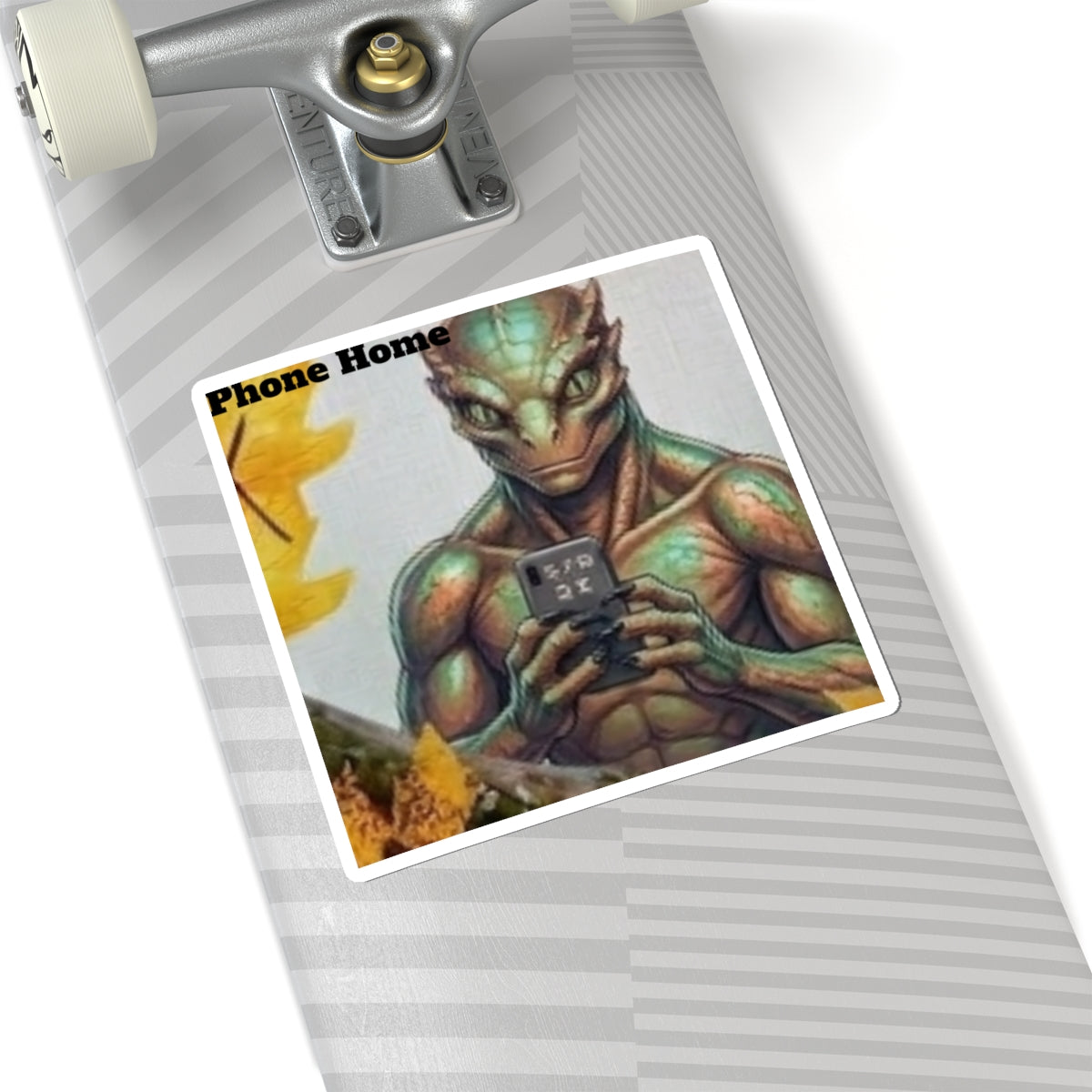 Alien Selfie Sticker — 'Phone Home' Kiss-Cut Decal
