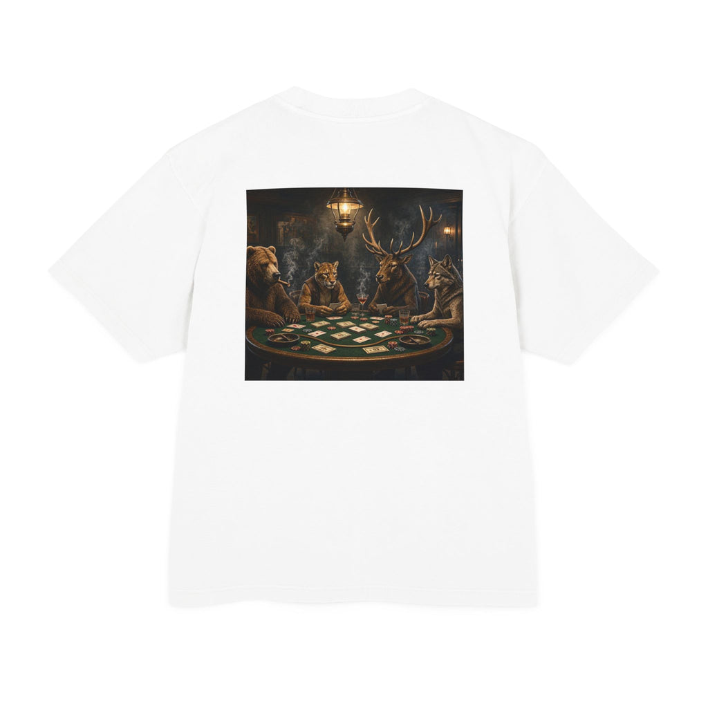 Wildlife Poker Night Tee — Deer & Bear Vintage Casino Graphic T-Shirt
