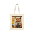 Fox Portrait Canvas Tote Bag — Autumn Woodland Reusable Shopper