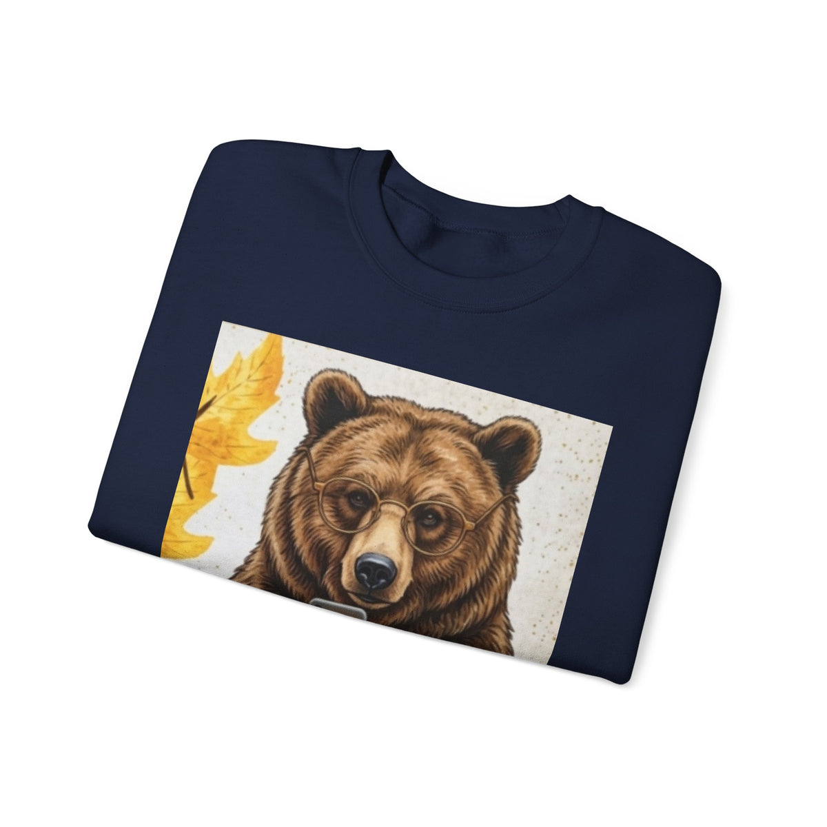 Bear Selfie Sweatshirt – Funny Bear Phone Graphic Crewneck