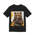 Bear Looking at Phone Graphic Tee — Funny Nature Animal T-Shirt