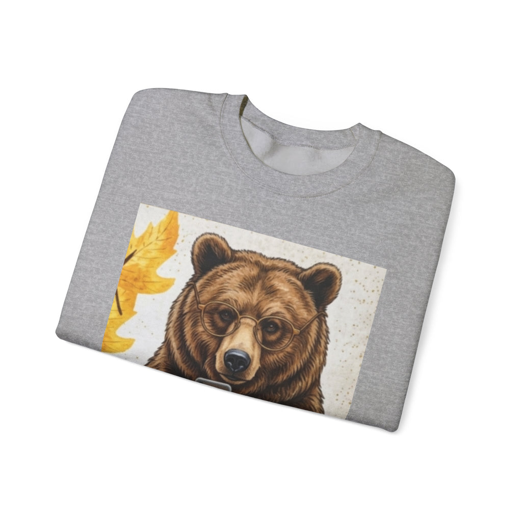Bear Selfie Sweatshirt – Funny Bear Phone Graphic Crewneck