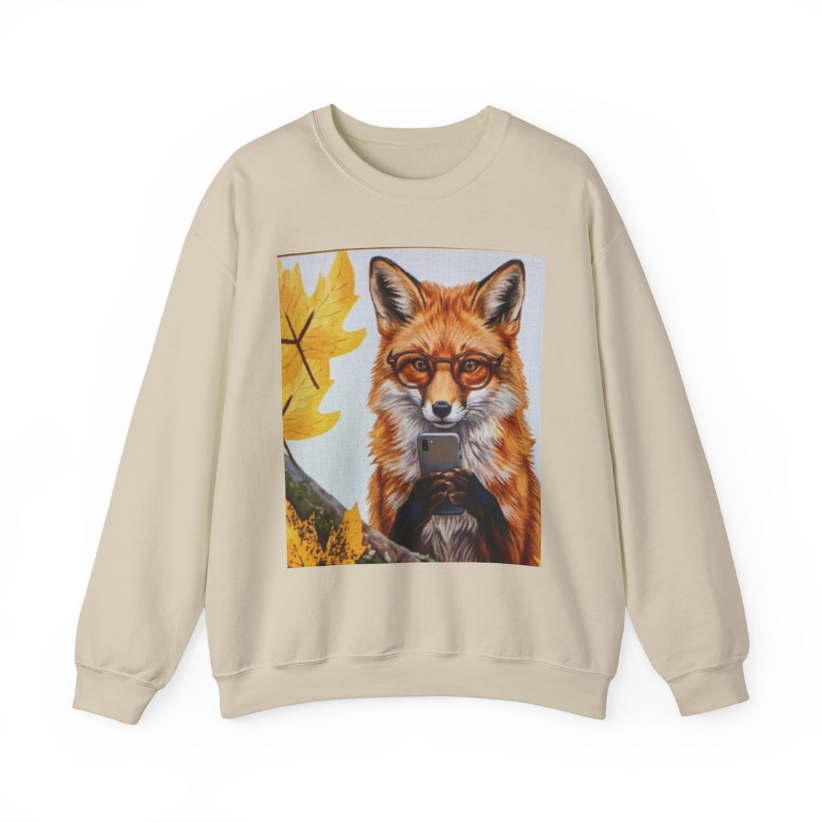 Fox Portrait Crewneck Sweatshirt — Autumn Woodland Animal Graphic