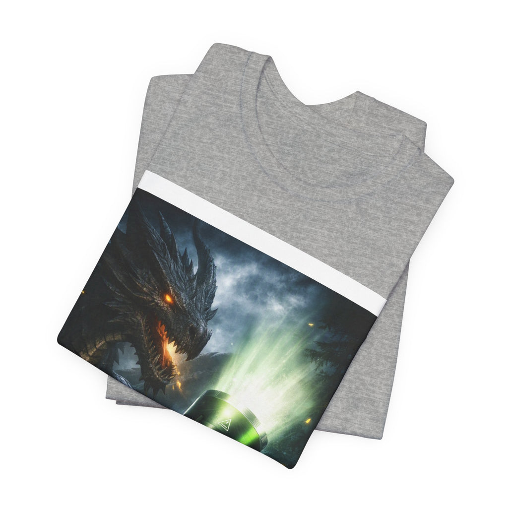 Dragon vs. Laser Tee — Sci‑Fi Fantasy Graphic T‑Shirt