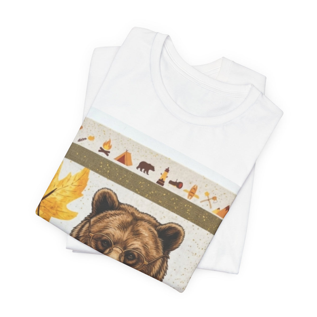 Bear Texting Graphic Tee - Funny Fall Woodland Phone Bear T-Shirt