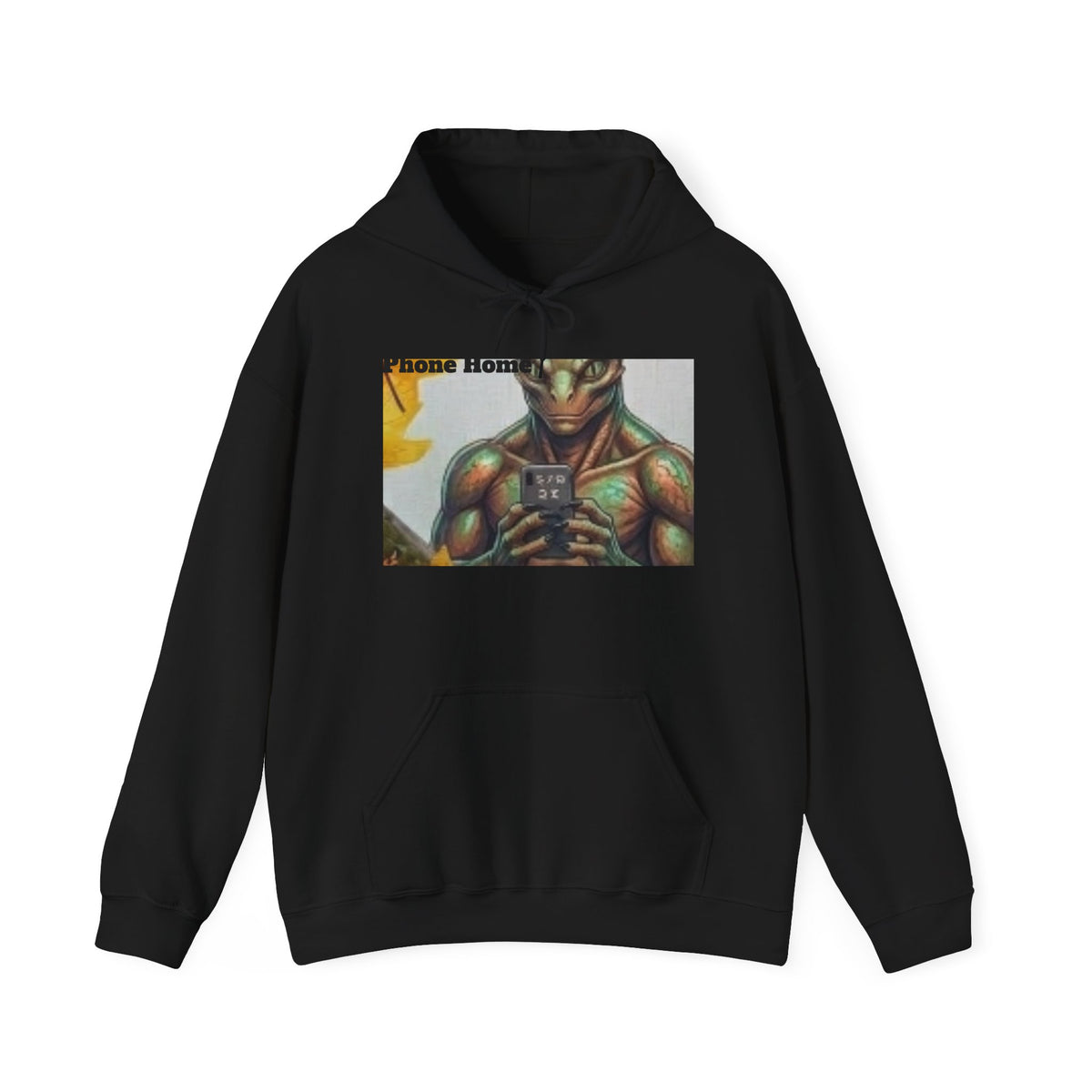 Alien Warrior Hoodie — "Phone Home?" Retro Sci‑Fi Graphic Hoodie