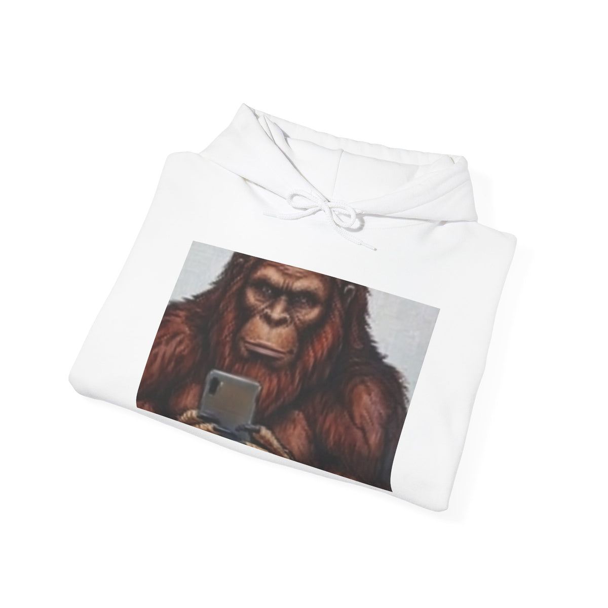 Ape Selfie Hoodie — Funny Orangutan Phone Graphic Hooded Sweatshirt