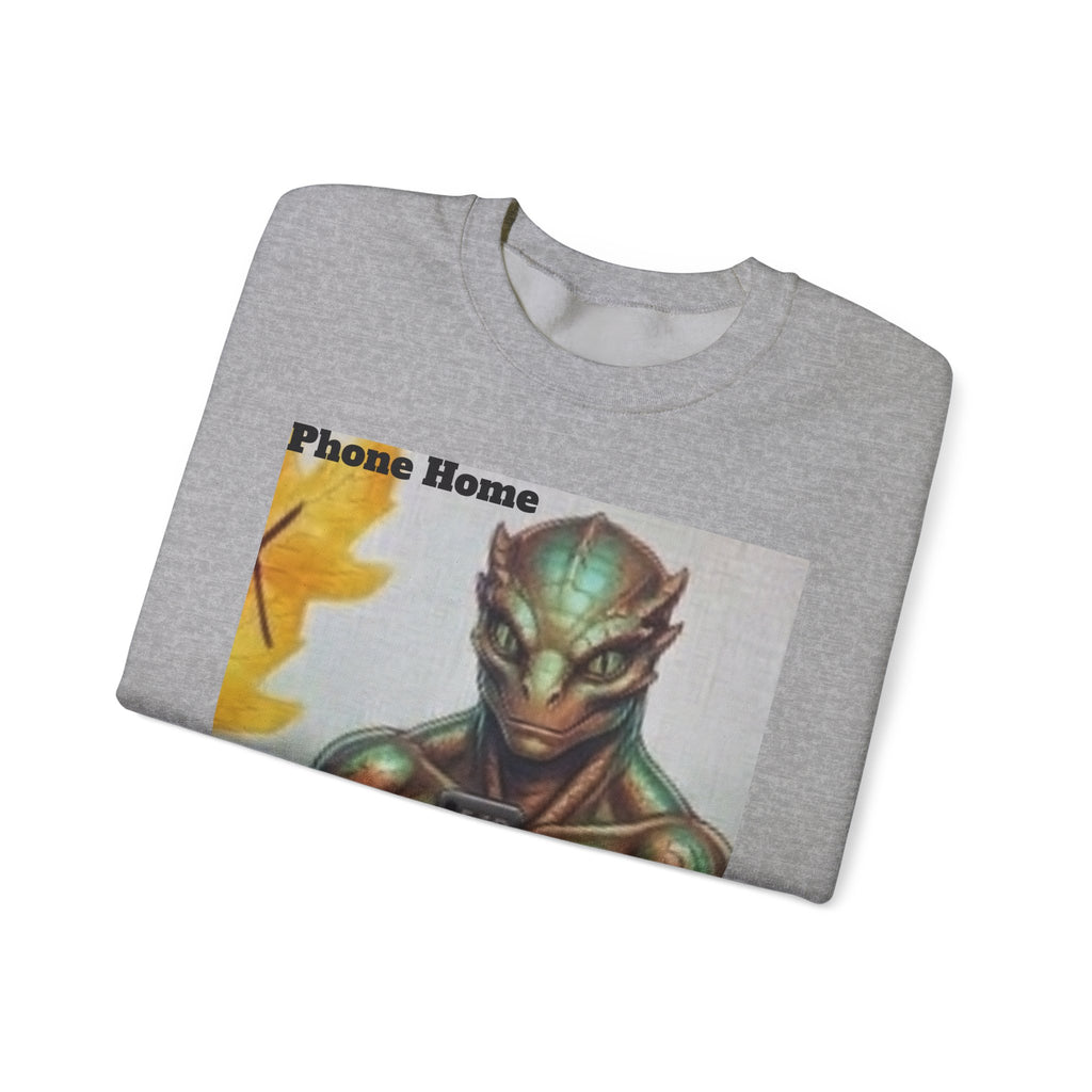 Alien Selfie Crewneck Sweatshirt — "Phone Home" Graphic