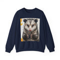 Possum Portrait Sweatshirt – Cute Opossum with Glasses & Phone Crewneck