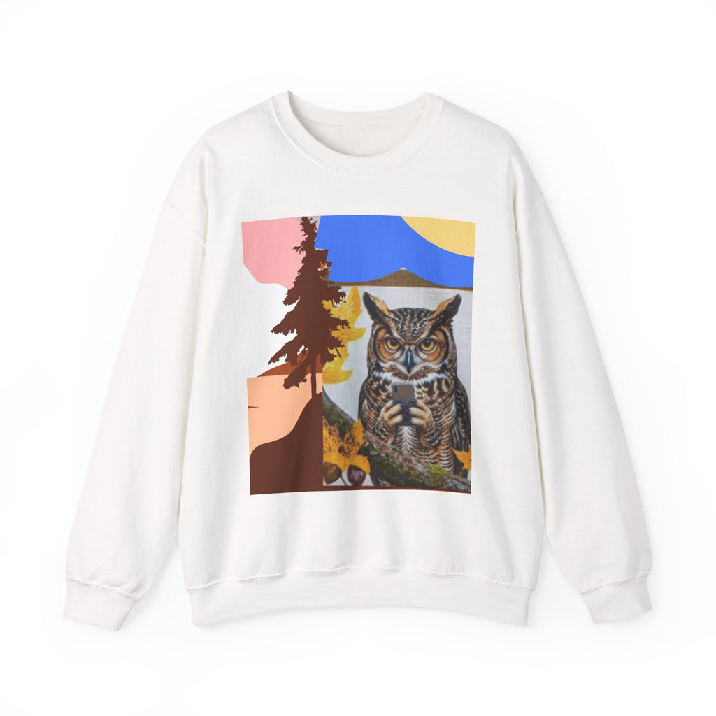 Retro Owl Crewneck Sweatshirt — Vintage Forest Graphic Pullover
