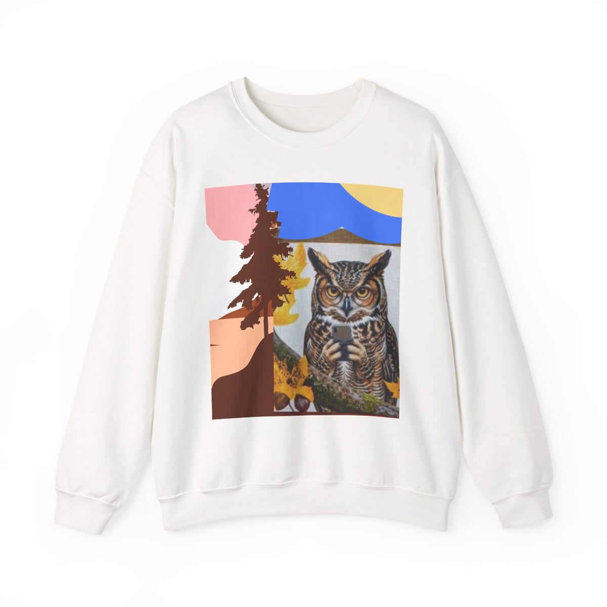 Retro Owl Crewneck Sweatshirt — Vintage Forest Graphic Pullover