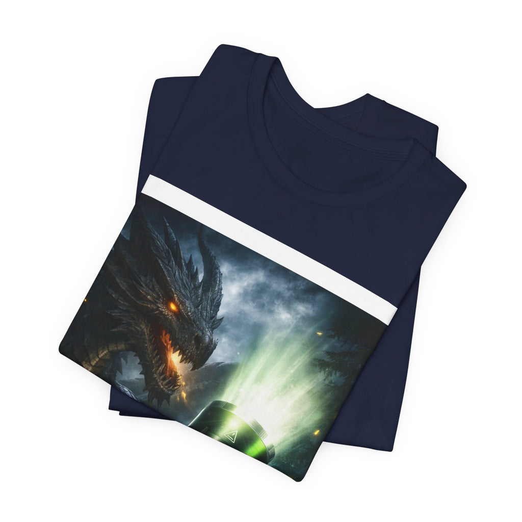 Dragon vs. Laser Tee — Sci‑Fi Fantasy Graphic T‑Shirt