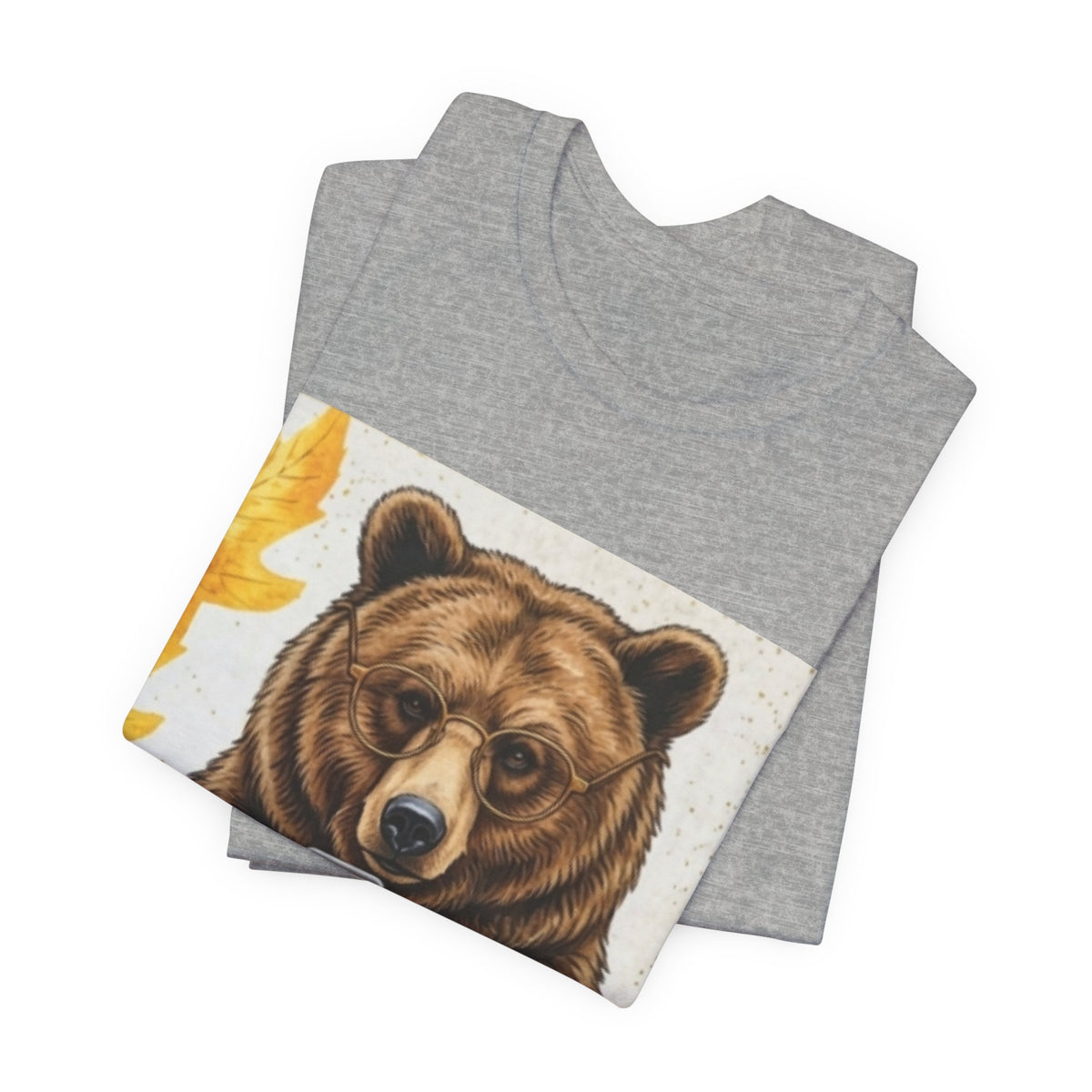 Bear Looking at Phone Graphic Tee — Funny Nature Animal T-Shirt