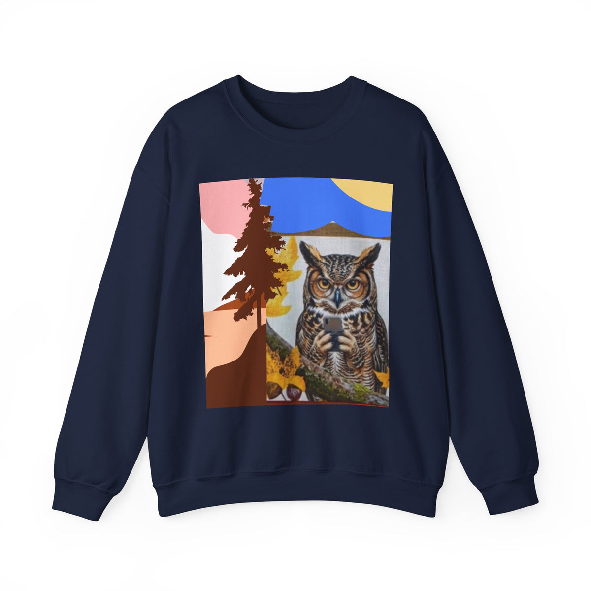 Retro Owl Crewneck Sweatshirt — Vintage Forest Graphic Pullover