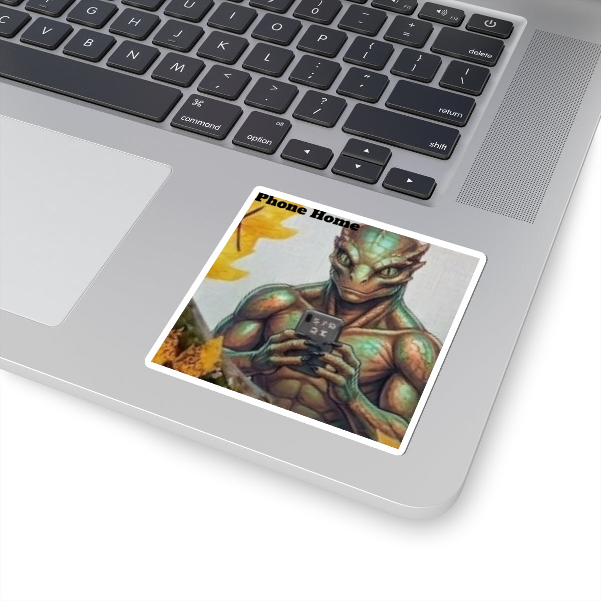 Alien Selfie Sticker — 'Phone Home' Kiss-Cut Decal