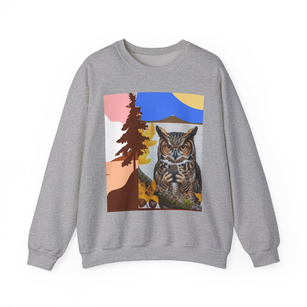 Retro Owl Crewneck Sweatshirt — Vintage Forest Graphic Pullover