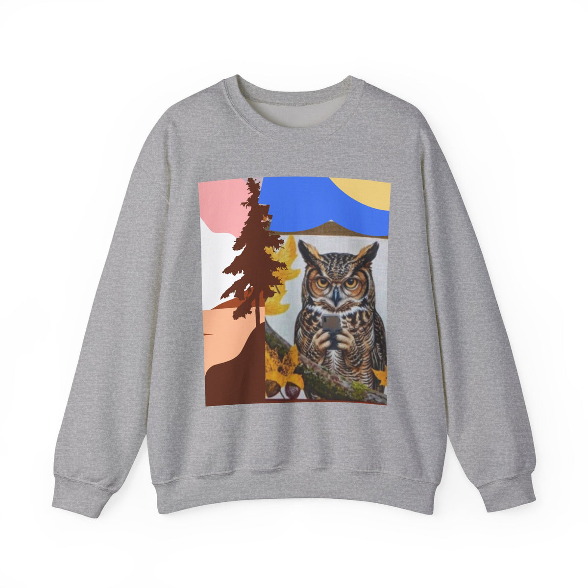 Retro Owl Crewneck Sweatshirt — Vintage Forest Graphic Pullover