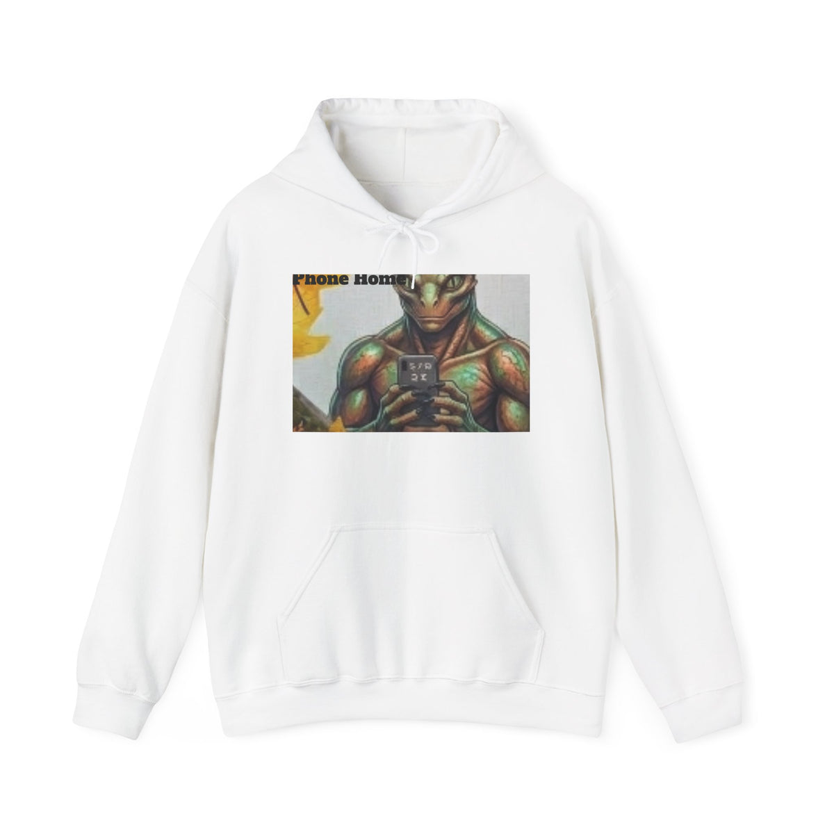 Alien Warrior Hoodie — "Phone Home?" Retro Sci‑Fi Graphic Hoodie
