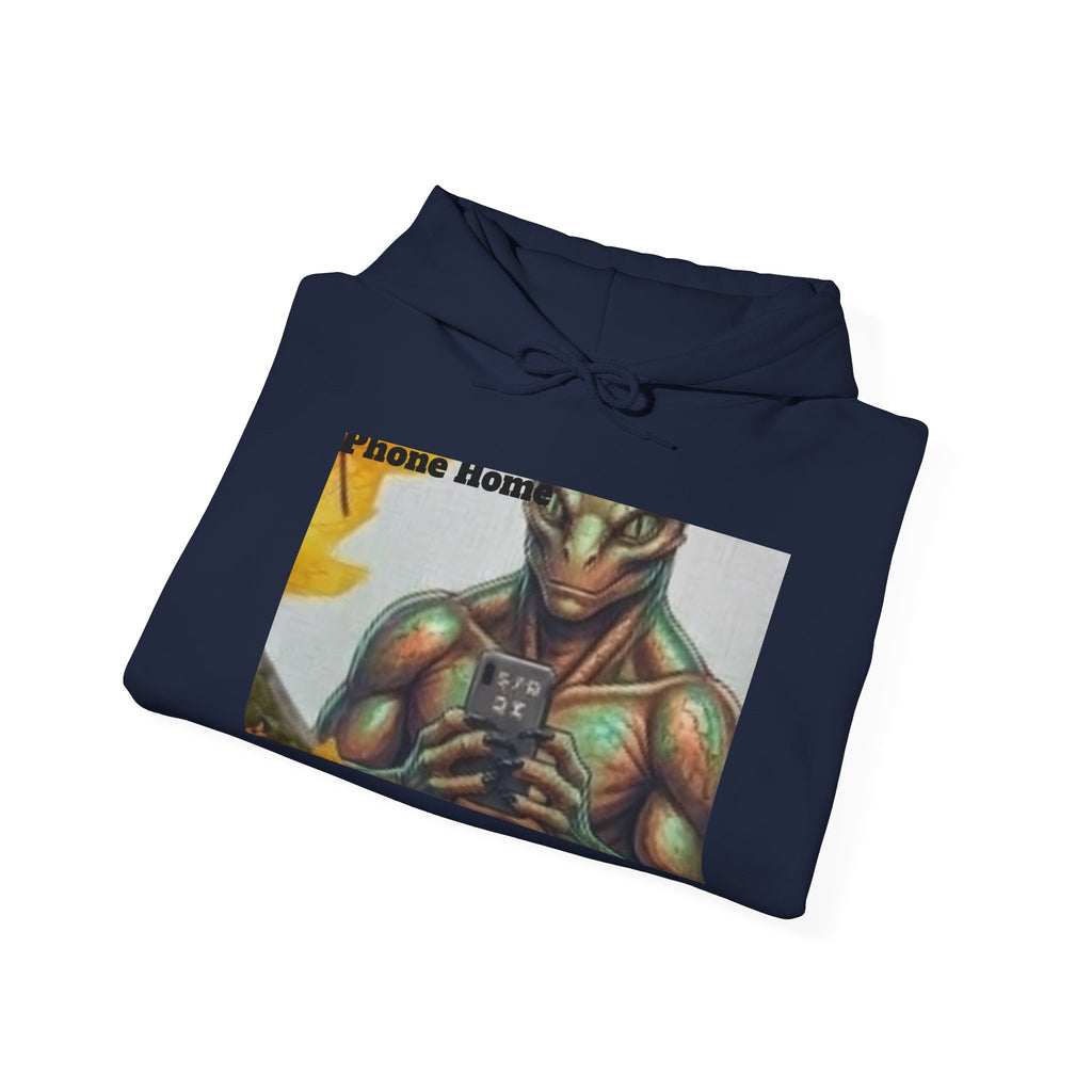Alien Warrior Hoodie — "Phone Home?" Retro Sci‑Fi Graphic Hoodie