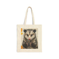 Opossum Coffee Tote Bag — Cute Possum with Glasses & Phone Cotton Canvas Tote