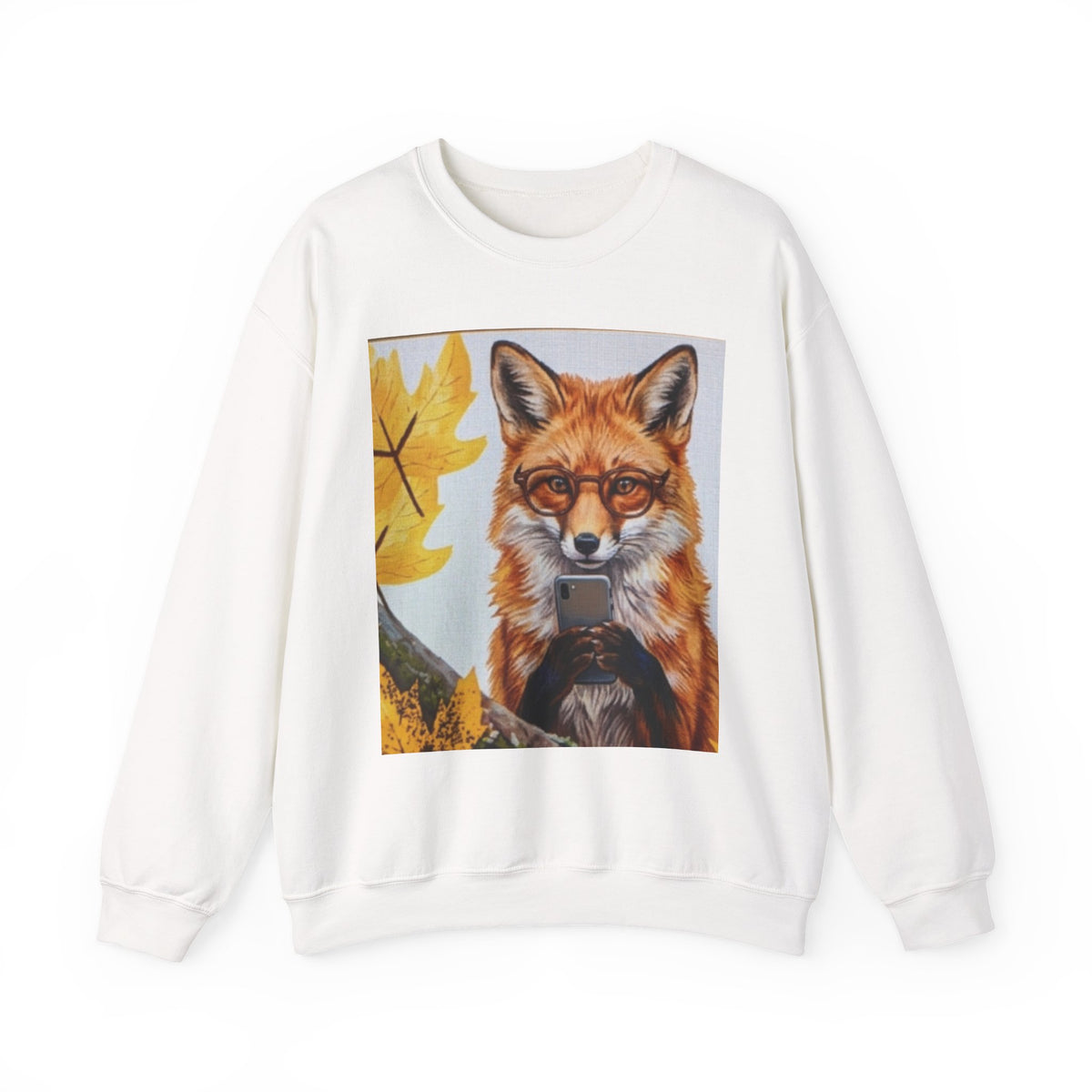 Fox Portrait Crewneck Sweatshirt — Autumn Woodland Animal Graphic