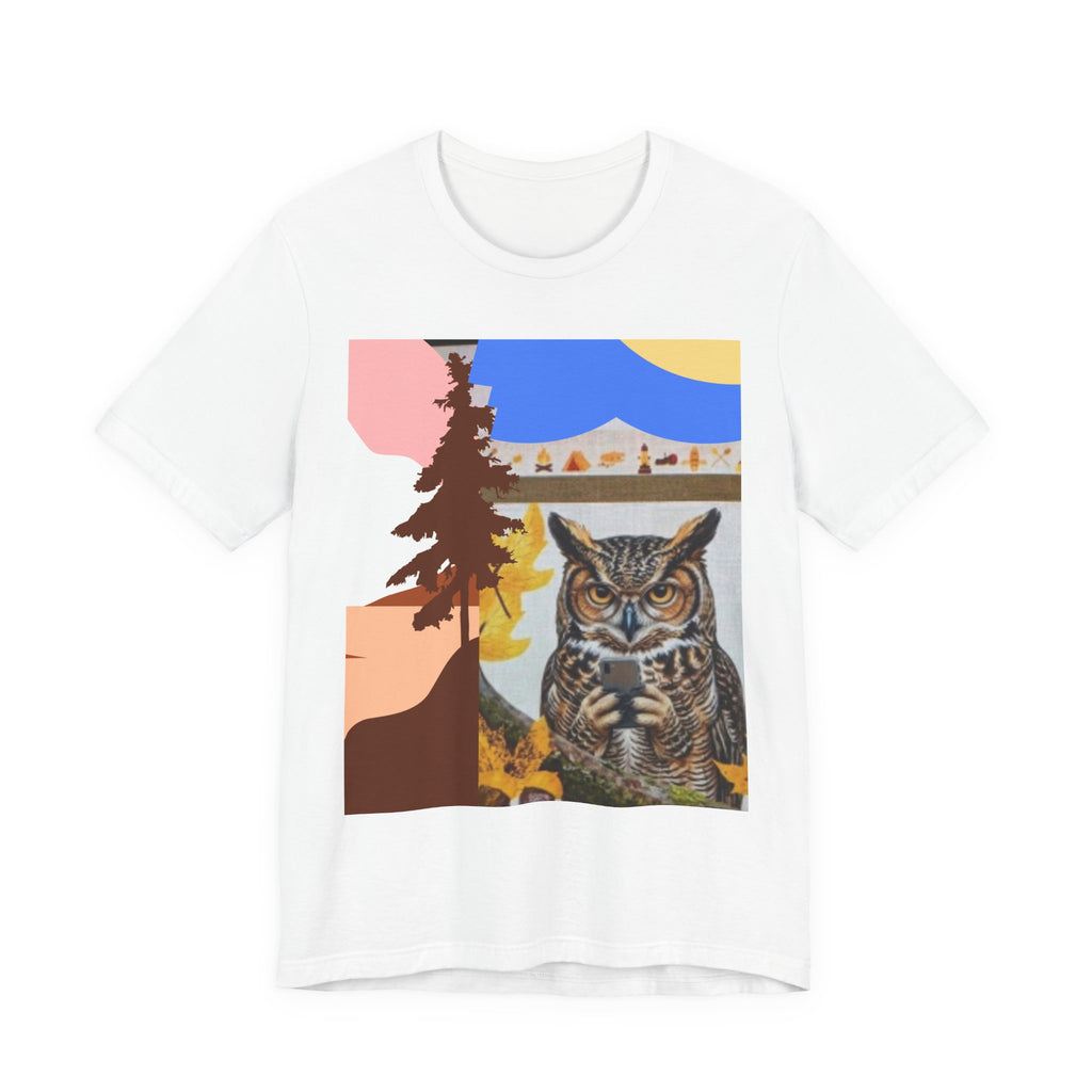Retro Owl Forest Tee — Vintage Nature Graphic T-Shirt
