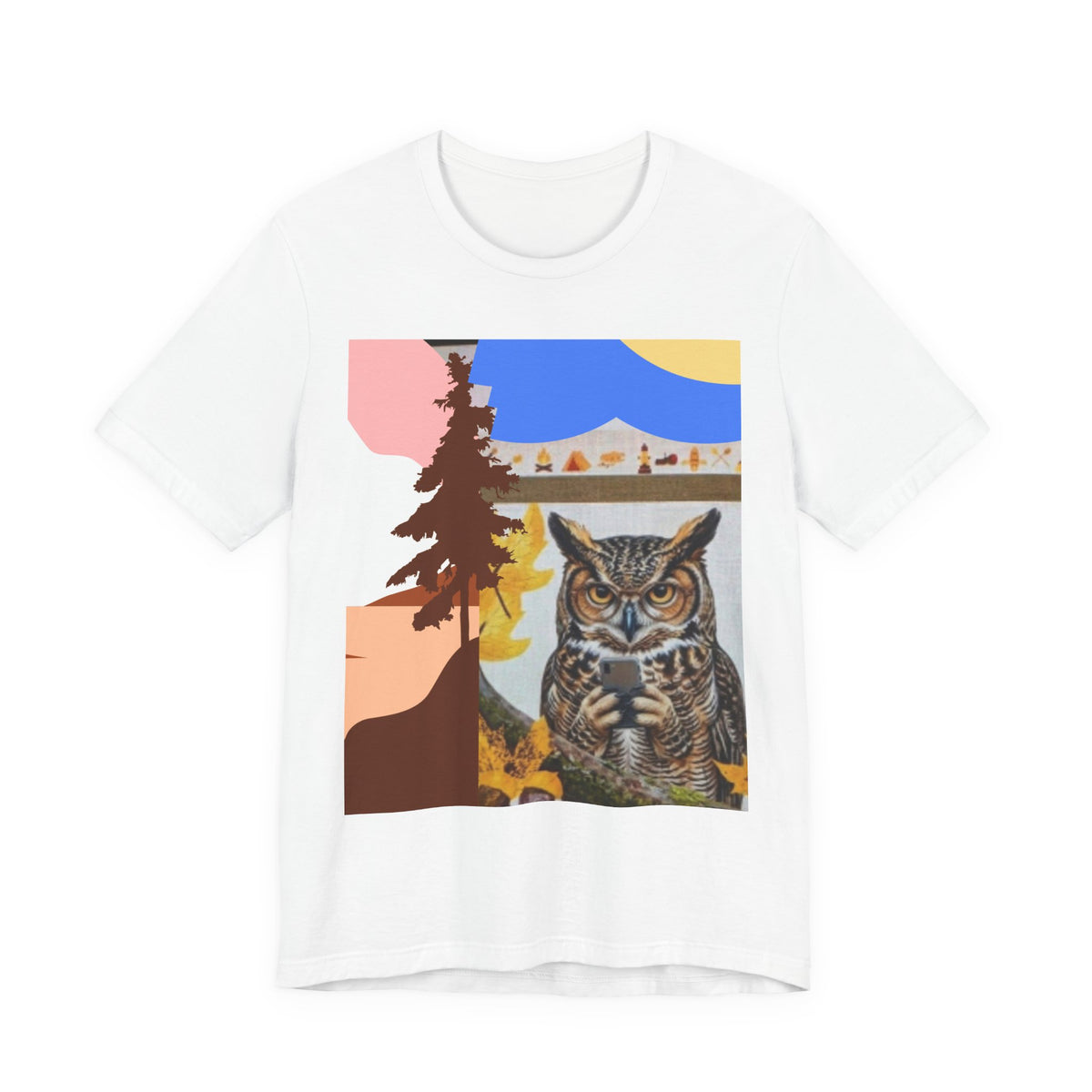 Retro Owl Forest Tee — Vintage Nature Graphic T-Shirt