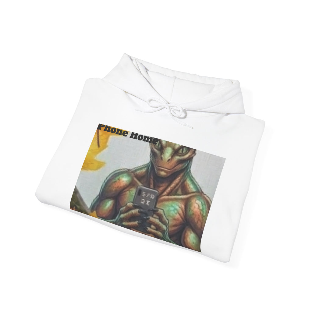 Alien Warrior Hoodie — "Phone Home?" Retro Sci‑Fi Graphic Hoodie