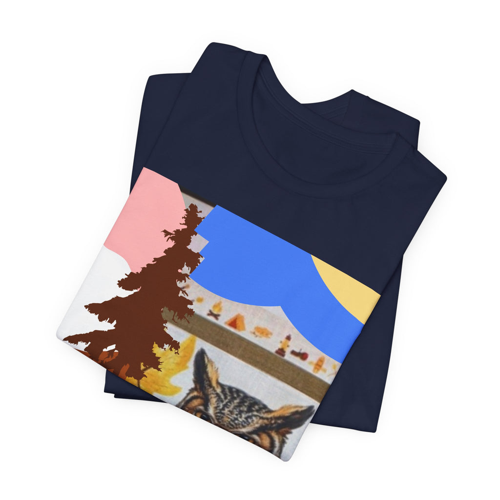 Retro Owl Forest Tee — Vintage Nature Graphic T-Shirt