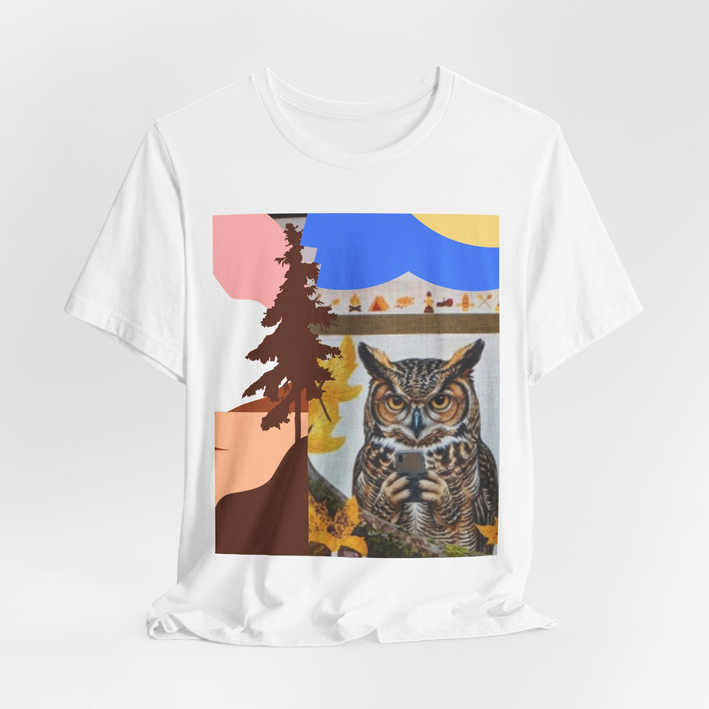 Retro Owl Forest Tee — Vintage Nature Graphic T-Shirt