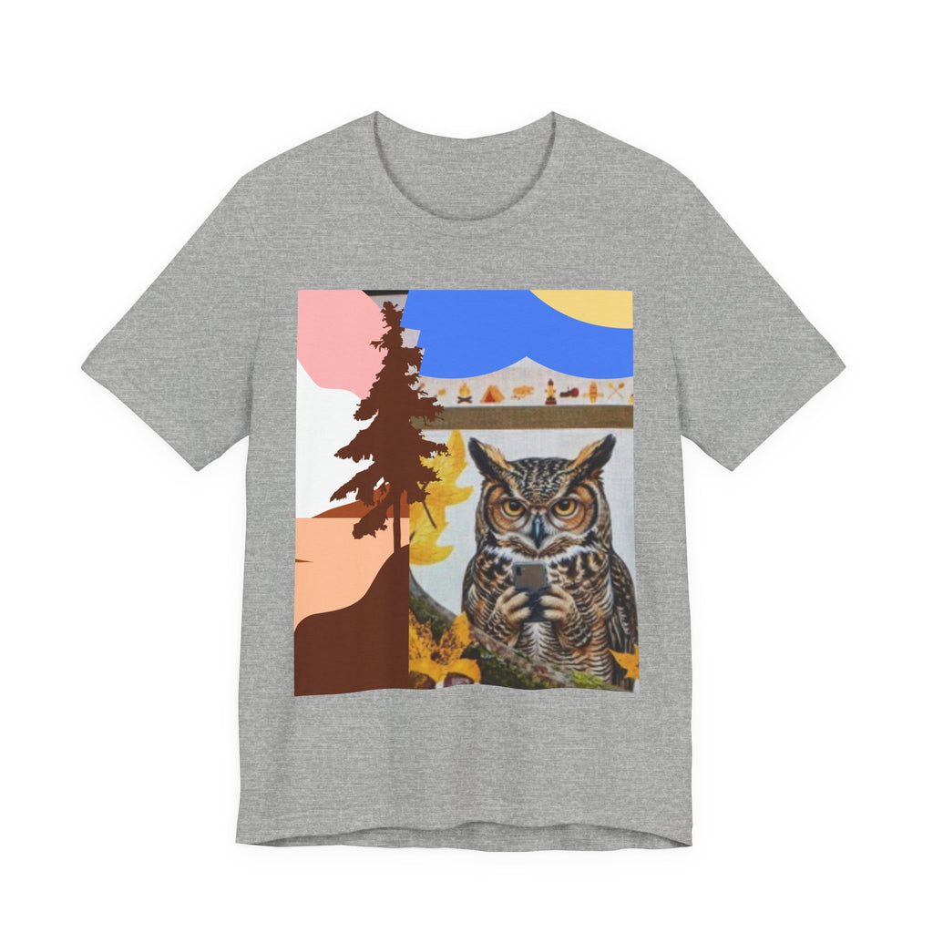 Retro Owl Forest Tee — Vintage Nature Graphic T-Shirt