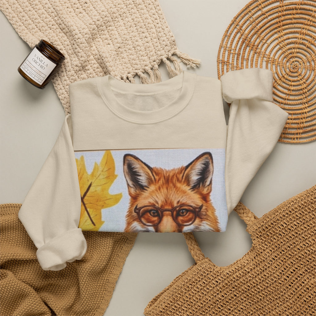 Fox Portrait Crewneck Sweatshirt — Autumn Woodland Animal Graphic