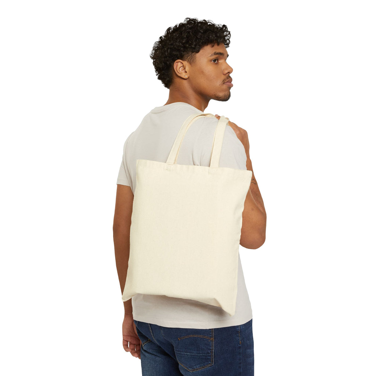 Alien Warrior Illustration Tote Bag — "Phone Home" Retro Sci‑Fi Canvas Tote