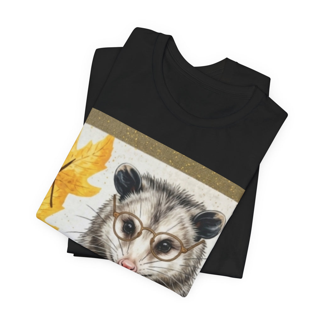 Possum Selfie T-Shirt — Cute Opossum Holding Phone Fall Design