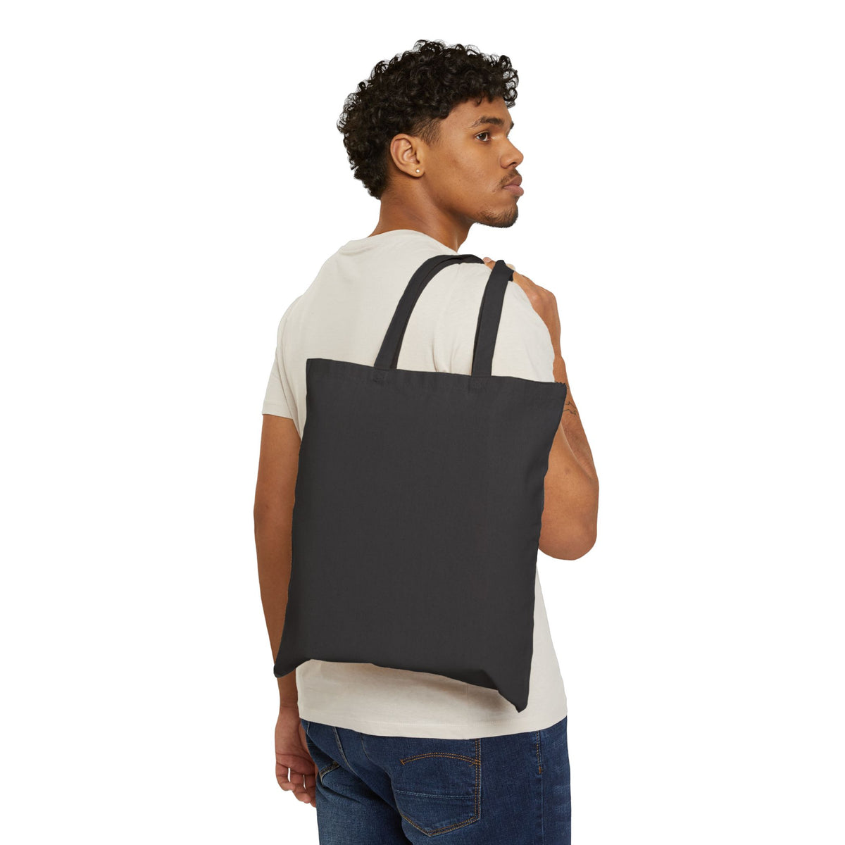 Bear Selfie Tote Bag – Rustic Autumn Canvas Market Tote