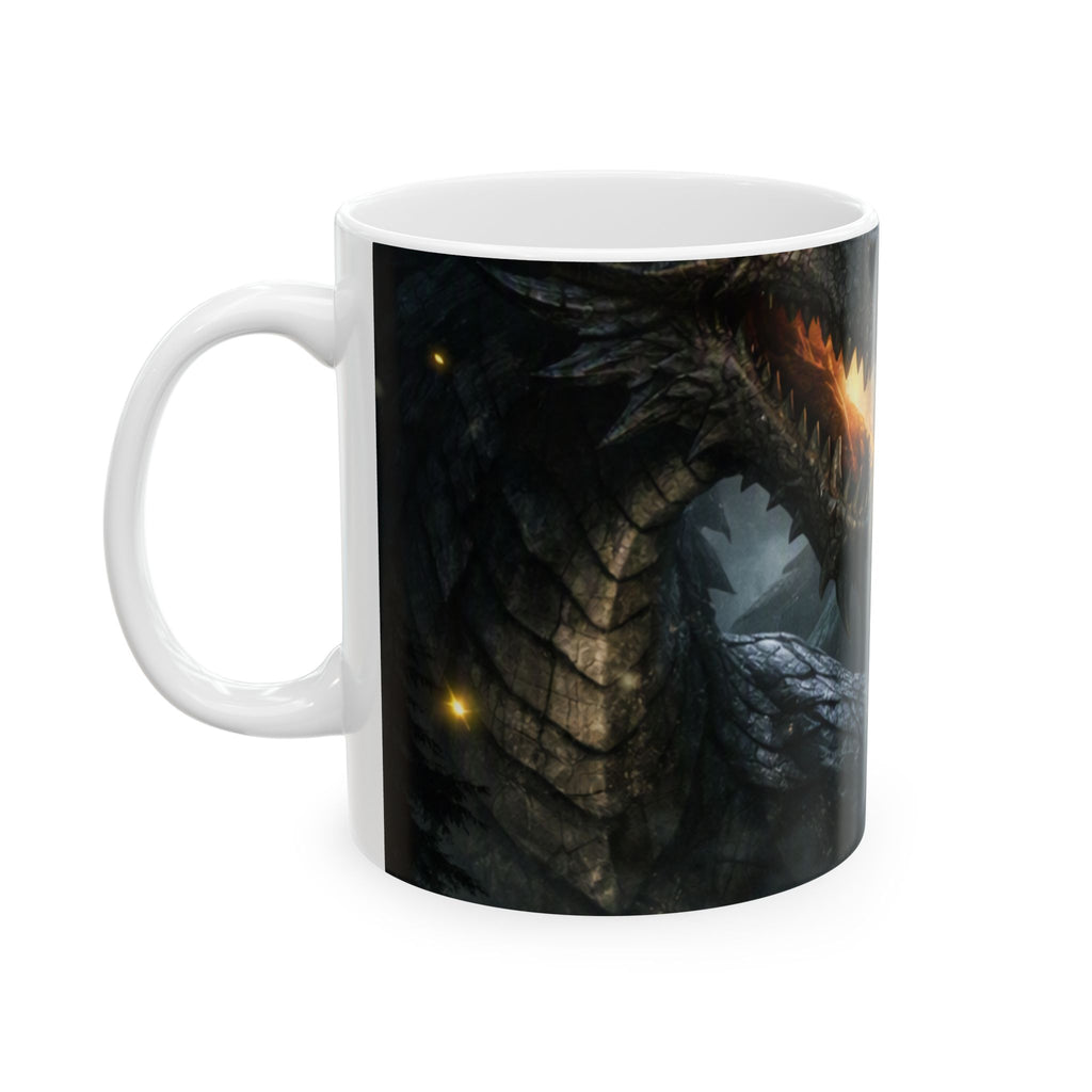 Dragon vs. Robot Ceramic Mug — Fantasy Sci‑Fi Battle Coffee Cup (11oz & 15oz)