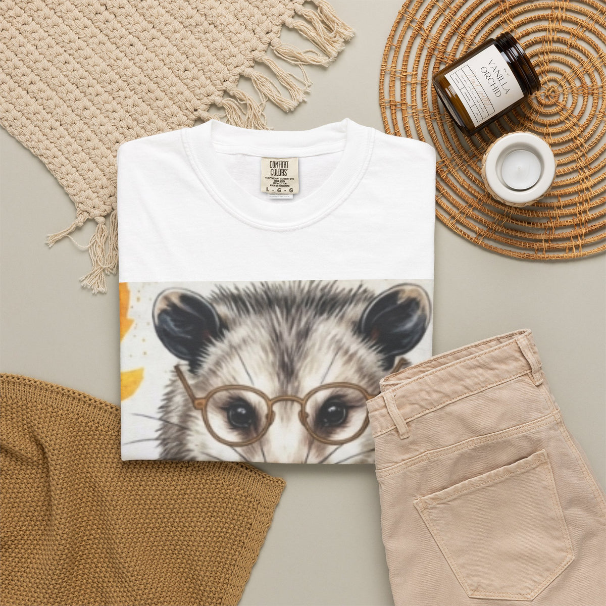 Opossum Selfie T-Shirt — Cute Glasses Opossum Phone Graphic Tee