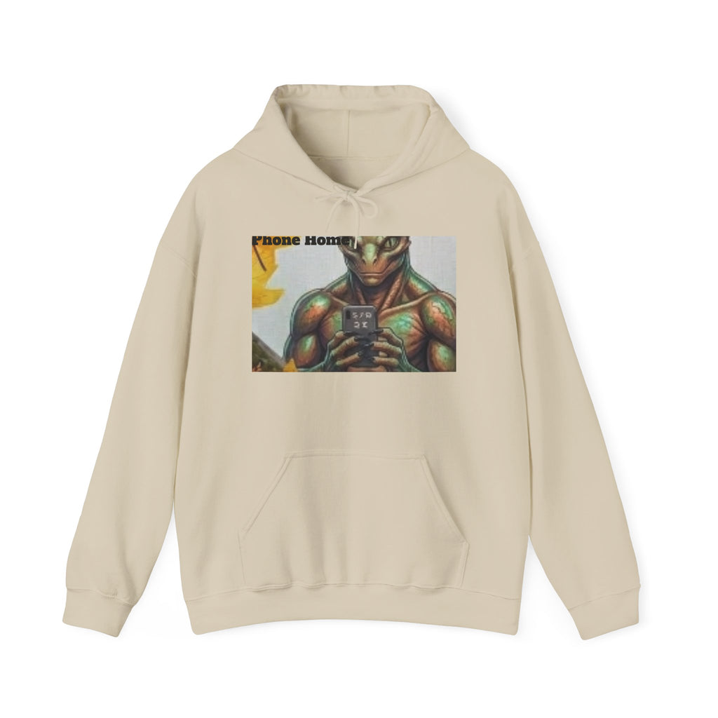 Alien Warrior Hoodie — "Phone Home?" Retro Sci‑Fi Graphic Hoodie