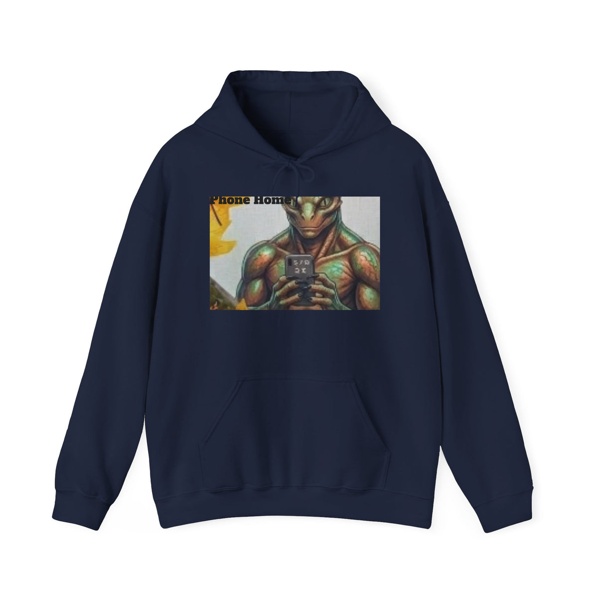 Alien Warrior Hoodie — "Phone Home?" Retro Sci‑Fi Graphic Hoodie