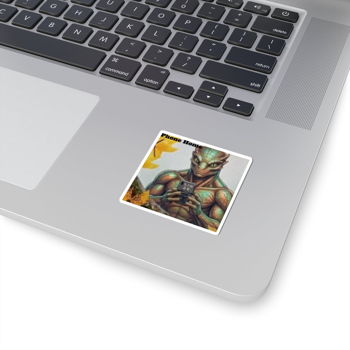 Alien Selfie Sticker — 'Phone Home' Kiss-Cut Decal